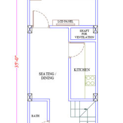 12x35 1BHK House Plan