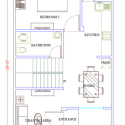 20x35 3BHK Ground & First Floor House Plan