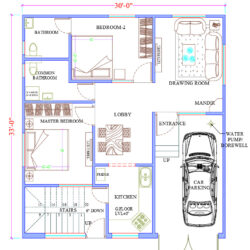 30x33 House Plan With Parking