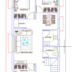 20x45 3bhk House Plan ( किराये के लिए बेहतरीन प्लान )