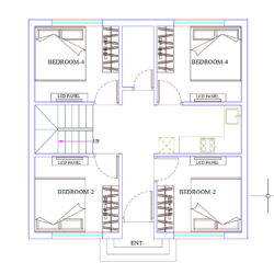 26x26 4Bedroom House Plan
