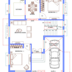30x40 North Facing House Plan